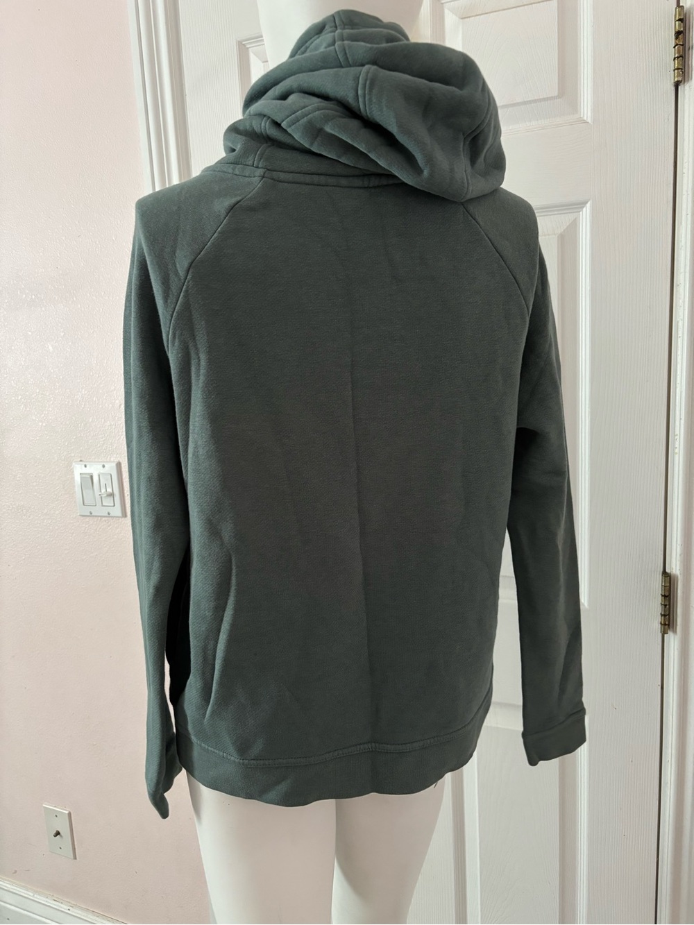 Nike Womens Olive Green Funnel Cowl Neck Fleece Pullover Hoodie Sweatshirt M⁠ - Picture 5 of 10